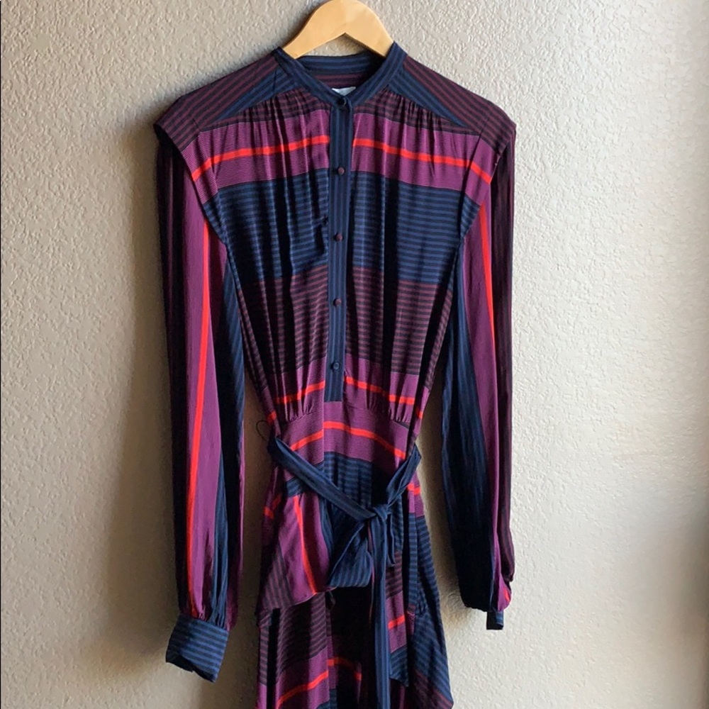 JOIE Roz Midi Ruffled Asymmetrical Dress 4 NEW